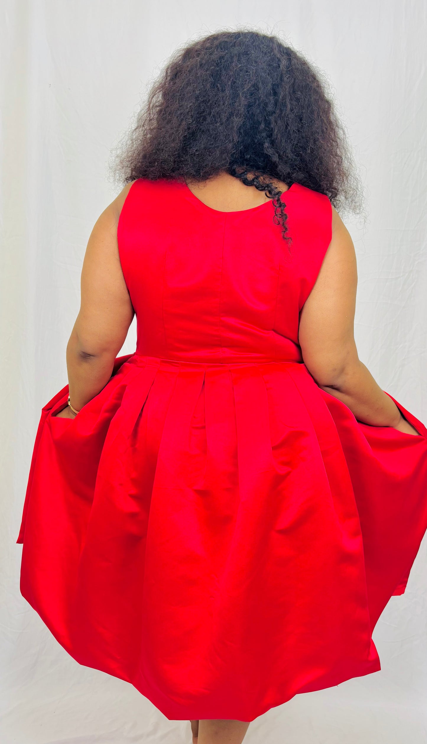 Pleated Satin Dress