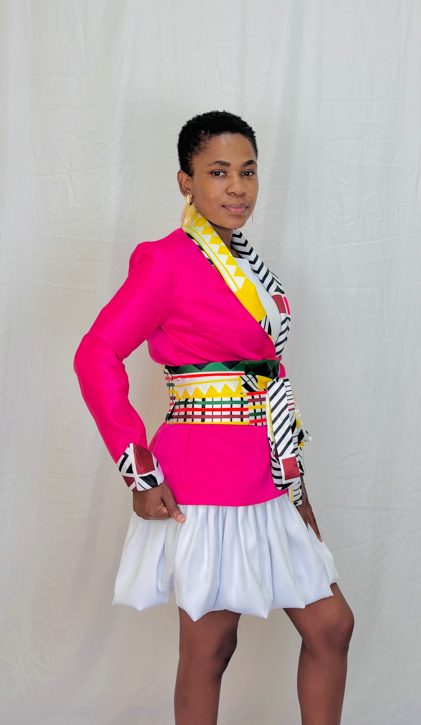 Belted Satin Blazer.