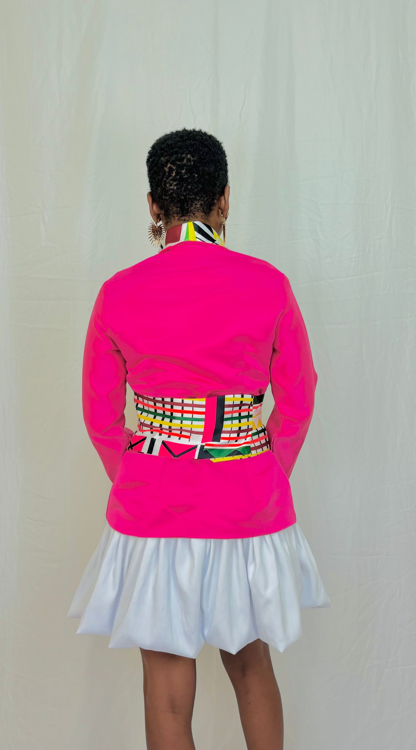 Belted Satin Blazer.